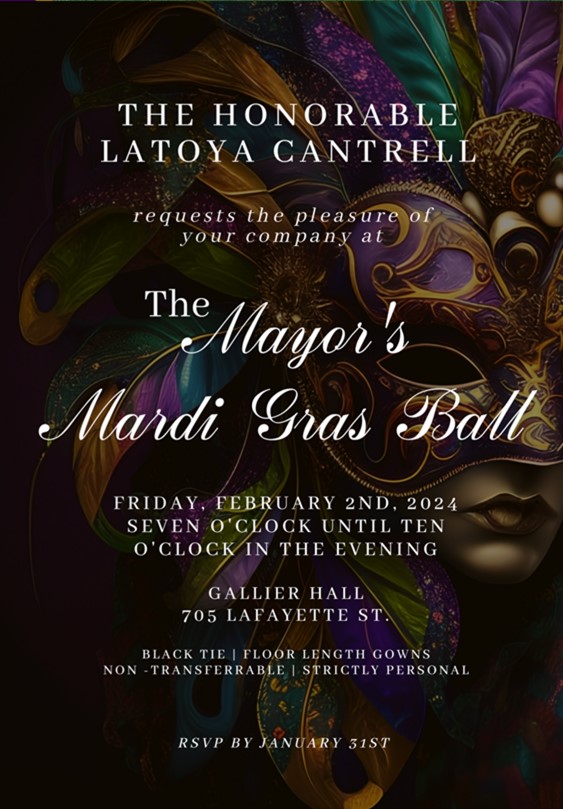 Mardi Gras invitation, New Orleans 2024